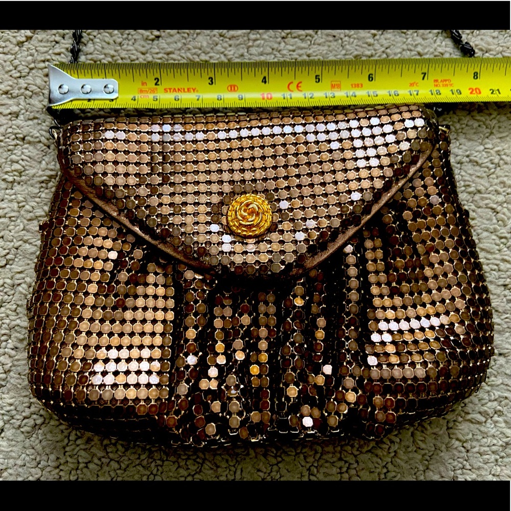 Metallic Brown Clutch with Chain Strap